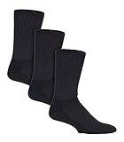 IOMI - 3 pares de calcetines diabéticos extra anchos para piernas hinchadas en 2 colores y 4 tamaños